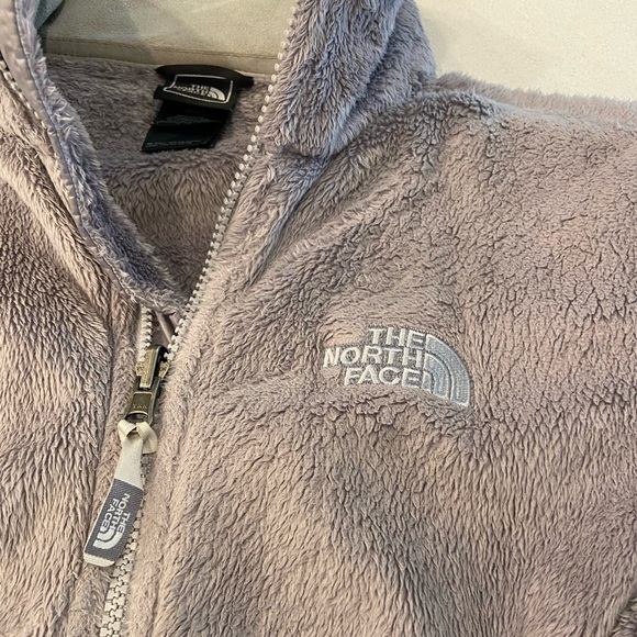 The North Face Jacket Zip Up Medium Gray Fleece Fuzzy Long Sleeve Sherpa Hiking - Picture 3 of 6